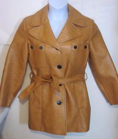 Vintage Kmart Ladies size 14 tan Miss Vinyl faux leather Vegan Jacket 70s j178 | eBay Fitted Brown Faux Leather Outerwear, Vintage Beige Fitted Leather Jacket, Retro Lined Outerwear For Fall, Fitted Vintage Beige Leather Jacket, Retro Brown Outerwear For Work, Vintage Beige Leather Jacket With Long Sleeves, Retro Brown Leather Jacket, Retro Brown Leather Jacket For Work, Vintage Beige Leather Jacket For Fall