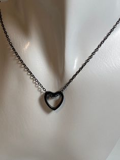 Black heart pendant necklace. Black Heart Necklace, Lovely Earrings, May 2024, Black Heart, Heart Pendant Necklace, Heart Necklace, Heart Pendant, Pendant Necklaces, Jewelry Necklace Pendant