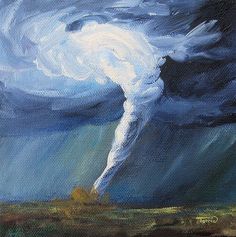 an oil painting of a storm moving across the sky