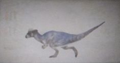 an image of a dinosaur running through the room