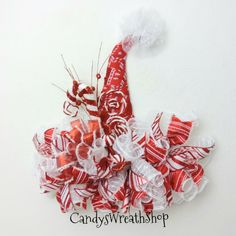 red and white lollipop candy cane wreath