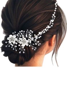 JJ's House Hair Vines Flower Bridal  11.02\"(Approx.28cm) Wedding Hair Accessories 3.15\" (Approx.8cm) Alloy Others Pearl Headpieces. #JJ's House #HairVines #Flower #Bridal #Wedding #HairAccessories #Alloy #Others #Pearl #Headpieces Winter Wedding Hair, Wedding Headpieces, Hair Accessories Wedding, Pearl Headpiece, Chic Brides, Bridal Hair Vine, Accessories Wedding, Headpiece Wedding, Hair Vine