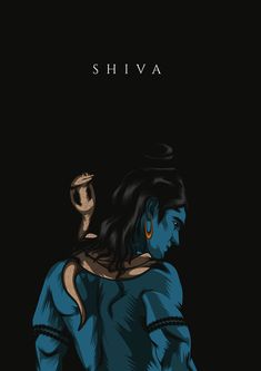 the poster for shiva is shown in black and blue