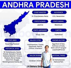 an advertisement for the state of india with its names and their respective cities in blue