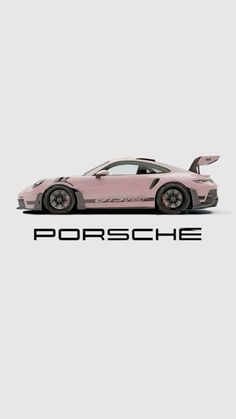 a pink car with the words porsche on it