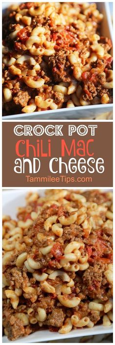 the crock pot chili mac and cheese is ready to be eaten in less than 30 minutes