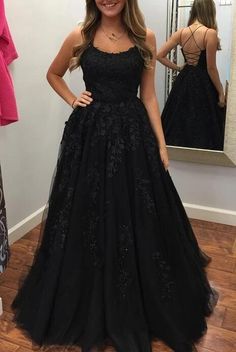 Pretty Gowns, Prom Dresses Long Black, Black Lace Prom Dress, Lavender Prom Dresses, Ethereal Dress, Prom Dress Long, Prom Dresses Long Lace, Prom Queen, Spaghetti Strap Prom Dress