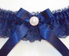 This chantilly lace garter is elegant in navy and simply decorated with a navy bow and crystal finding. It is also available in plus size, just convo me with questions or your own design ideas! Packaged in a view-top box tied with an elastic metallic bow, perfect for gift-giving or for safe-keeping after the wedding. Bridal Garters, Lace Garter, Bridal Garter, Garter Set, Chantilly Lace, Wedding Item, Online Shopping For Women, Garters, Bleu Marine