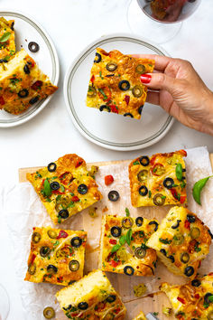 Antipasto Focaccia loaded with olive oil, cheese, olives, red onion, tomatoes & peppers. Forks Over Knives, Focaccia Recipe, Crispy Cheese, Healthy Version, Healthy Snacking, Baking Stone, Vegan Bread, Yeast Bread, Vegan Pizza