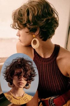 Shaggy Short Hair, Haircuts For Curly Hair, Hair Stylies, Edgy Hair, Short Hair Cuts, Curly Hair, Short Hair, Hair Makeup, Curly Hair Styles