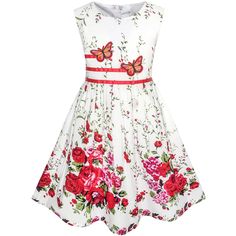 PRICES MAY VARY. 100% cotton Knee length. Machine washable,low tumble dry Girls' Dresses Size 9-10 Years. Please read detail size measurement in Product Description before purchase Size Measurement: Chest: 28.3'', Waist: 26.8'', Length: 31.1'' Great quaility flower print sundress with butterfly. Perfect for your little girls' and big girls' any special occasion, birthday party,back to school party and everday wearing. Following size means age ranges for girls, they are for general guidance only. Sundress Party, Sunny Fashion, Flower Sundress, Bow Tie Party, Purple Girls Dress, Dress Butterfly, Transparent Dress, Girls Pageant Dresses, Butterfly Flower