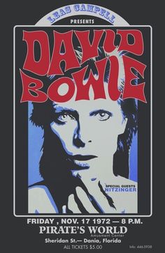 the poster for david bone's concert at pirate's world in san francisco, california