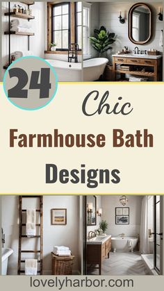 24 Chic Farmhouse Bathroom Designs For Cozy Living Farmhouse Bathroom Layout, Cozy Farmhouse Bathroom, Bathroom Layout Ideas, Vintage Faucet, Farmhouse Bathroom Design, White Shiplap, Traditional Farmhouse, Bathroom Reno