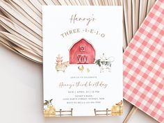 a red barn birthday party with pink gingham