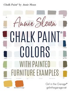 annie sloan chalk paint colors with painted furniture examples