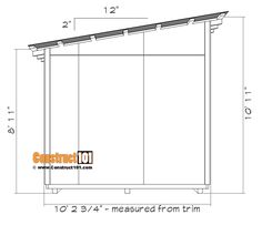 a drawing of the side of a building with measurements