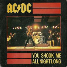 an ad for ac / dc with the band on stage