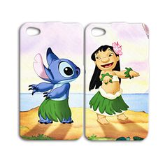 two cell phones with cartoon characters on them