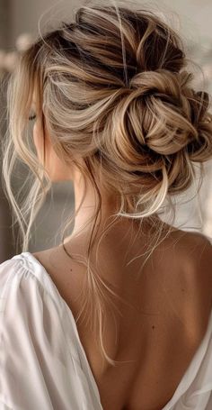 Polished High Bun Hairstyles for Women Boho Updo Medium Length, Wedding Messy Updos For Long Hair, Bridesmaid Low Messy Bun, Messy Formal Hair, Bridal Bun Messy, Up Dos Bridesmaids, Bridemaids Hairstyles Messy Bun, Wedding Hairstyles Updo Elegant Classy, Loose Up Do Wedding Hair