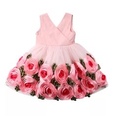 A Stylish Piece For Your Little Ones Wardrobe. Great For The Holidays Or Any Special Occasions. A No Sleeves Boutique Design. If Yo Do Not See Your Size You Can Special Order It. Allow 2 Weeks After Delivery. Costumes Dresses, Princess Flower Girl Dresses, Princess Kids, Tulle Bows, Bridesmaid Party, 3d Rose, Dress Princess, Pageant Dress, Body Dress