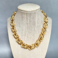 "Vintage Anne Klein Wide Byzantine Chain, Gold Tone Large Links Chunky Necklace, Designer Signed Estate Jewelry, Gift for Her. Era: After 1990.  Designer Signed: Lion Logo, Anne Klein. Measurements:   - Length: 17 1/2\" inches.   - Width: 5/8\" inch.  Details: - Embellishments: Gold Tone Plating, Large Chunky Links Chain Necklace.  - Closure: Toggle clasp.  Here are more Vintage Jewelry items for your viewing pleasure: https://etsy.me/2SGhTFo Our shop team members do our best to research and identify items correctly and do our best to point out and identify any issues with pieces. Please examine the pictures closely as these are part of the description. Please bear in mind that most of the pieces we offer are vintage and antique and will sometime have some minor wear and character. You can Luxury Vintage Link Chain Necklace, Necklace Closure, Byzantine Chain, Lion Logo, Team Members, Chain Gold, Chunky Necklace, Jewelry Cleaner, Toggle Clasp