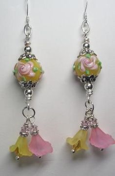 2nd Earrings, Lucite Flower Earrings, Friends Jewelry, Flower Acrylic, History Professor, Lucite Jewelry, Beads Flower, Fringe Shawl, Lampwork Earring