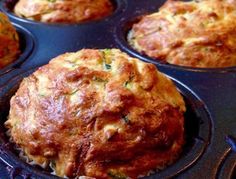 several muffins are in the pan ready to be baked