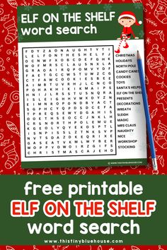 the elf on the shelf word search printable