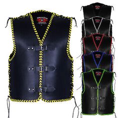 Trendy Fashion MENS MOTORCYCLE MOTORBIKE CRUISER CLUB BUCKLE VEST 3MM THICK COWHIDE LEATHER, Mens Coats Jackets Moto Vest For Biker Events, Moto Style Sleeveless Vest For Biker Events, Leather Sleeveless Vest For Motorcycling, Motorbike Cruiser, Men's Coats & Jackets, Denim Cotton, Leather Vest, Fashion Mens, Vest Top