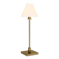 Bring a touch of modern sophistication to your dining table, mantel, or sofa table with this elegant buffet-style table lamp. The elongated candlestick base and crisp tapered fabric shade offer sleek minimalist lines, creating a streamlined yet eye-catching look. Pair them together to offset your photo collection, decorative objects, or next holiday meal. Joss & Main Base Color: Brass | Joss & Main Rosline 28" Tall Table Lamp w/ Fabric Shade in Brass | Size 28'' H X 9'' W X 9'' D Elegant Buffet, Tall Table Lamp, Buffet Table Lamps, Buffet Style, Tall Table Lamps, Tall Table, Styling A Buffet, Metal Fabric, Holiday Meal