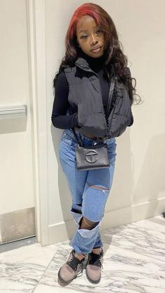 Baddie Winter Fits, Winter Outfit Black, Girls Winter Fashion, Snow Outfit, Girls Fall Outfits, Swag Outfits For Girls, Tomboy Style Outfits, Causual Outfits