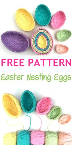 crochet easter eggs with free pattern and instructions to make them in different colors