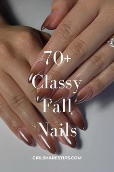 Coffin Acrylic Nails Fall Design, Fall Classy Nail Designs, Elegant Acrylic Nails Classy Almond, Fall Chrome Nails Almond, Polished Nails Designs, October Holiday Nails, October Classy Nails, Most Popular Nails 2024, September Coffin Nails