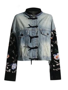 Elegant Denim Casual Jacket Spring Denim Blue Jacket For Streetwear, Spring Long Sleeve Denim Jacket For Streetwear, Spring Streetwear Denim Jacket, Dark Wash Denim Jacket For Spring Streetwear, Spring Streetwear Outerwear In Medium Wash, Spring Denim Jacket For Streetwear, Black Denim Jacket For Spring, Dark Wash Cotton Denim Jacket For Spring, Spring Denim Blue Long Sleeve Denim Jacket