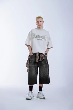 Extra Long Baggy Jorts Material: Black: 68% cotton, 24.6% polyester, 7.4% viscose Blue: 84.4% cotton, 9.6% viscose, 6% polyester Loose fit Washed finish Distressed hem detail Button and zip fly fastening Belt loops Long length STYLE NOTES Summer doesn't mean compromising your streetwear style Refresh your summer wardrobe with our collection of streetwear shorts featuring relaxed cuts which are perfect for lounging or wearing out and about. Why not pair your shorts with one of our essential hoodi Korean Street Fashion Men, Wide Leg Denim Jeans, Denim Decor, Streetwear Shorts, Streetwear Sneakers, Streetwear Style, Joggers Womens, Cardigan Sweaters For Women, Korean Street Fashion