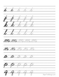 cursive writing practice worksheet