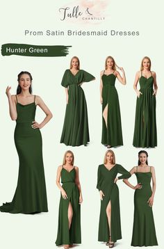 the hunter green bridesmaid dresses