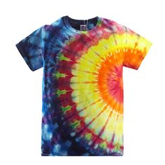 This Fractal effect Crew neck short sleeve shirt is a one of a kind. . All tie dyes should be washed with cold water, dry low heat. Pre-shrunk with multiple washings to set dye permanently.   USSS1502 Like and share us on Facebook and find the discount code: https://www.facebook.com/fractaldyes Summer Tie Dye T-shirt With Rainbow Print, Summer Tie Dye Tops With Batik Print, Tie Dye Short Sleeve Shirt For Summer, Multicolor Short Sleeve Tops With Batik Print, Short Sleeve Tie Dye Shirt For Summer, Multicolor Batik Print Short Sleeve Top, Multicolor Batik Print Summer Top, Multicolor Batik Print Top For Summer, Hand Dyed Short Sleeve Tops For Summer