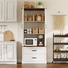 the kitchen is clean and ready to be used as a storage area for food items