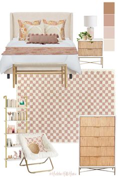 Teen girls boho bedroom decor mood board with pink and orange color tones! Blush Pink Teen Bedroom, Girls Boho Room Ideas, Boho Bedroom Girl Rooms, Teen Bedroom Mood Board, Preteen Girls Room Decorating Ideas, Teenage Girl Bedrooms Boho, Neutral Girls Bedroom Ideas, Teen Girls Boho Bedroom, Rattan Girls Bedroom