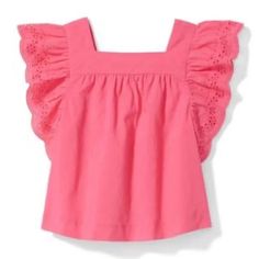 Janie And Jack Coral Pink Ruffle Sleeve 3-6m Please Check J&J Sizing Chart To Ensure The Right Fit. Shop Our Closet For Matching Items From The Same Collection! Bundle To Save! Please Note: The Janie And Jack Label Tag Is Marked Through As Indication That The Merchandise Cannot Be Returned To A Retailer. This A Common Practice With Second Hand Items New With Tag. Tartan Blouse, Giraffe Shirt, Oasis Clothing, Crochet Trim Top, Kids Blouse, French Rose, Kid Clothes, Floral Sleeveless Top