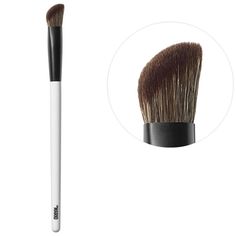 What it is: A round, sloped brush that hugs the curves of your face to easily blend and build concealer. Brush Formulation: All FormulasBrush Coverage: BuildableBrush Handle Length: 4.4 inchesBristle Type: SyntheticIngredient Callouts: This product is vegan and cruelty-free.What Else You Need to Know: This uniquely sloped, fan-shaped brush seamlessly blends and builds concealer under the eyes with a finger-like finish for a natural effect. Made with soft, cruelty-free, densely packed fibers, it Makeup By Mario, Beauty Brushes, Face Makeup Brush, Kabuki Brush, Cream Concealer, Shop Makeup, Concealer Brush, Lip Brush, Blush Brush