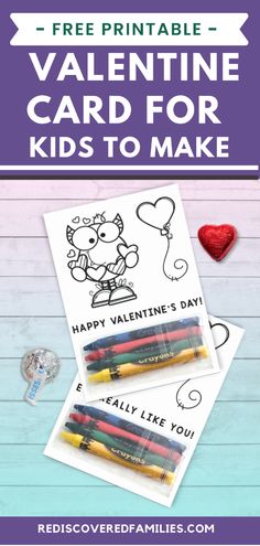 valentine's card for kids to make with crayons and colored pencils