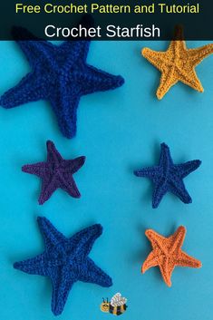 crochet starfish pattern and instructions on how to make them