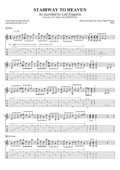 the guitar tab for stairway to heaven