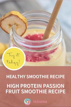 healthy smoothie recipe high protein passion fruit smoothie recipe with banana and raspberry