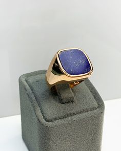 Lapis Lazuli Men Ring, Pinky Signet Blue Ring, Square Shape, Genuine Gemstone, Stylish Gold Silver Ring, Handmade Jewelry, Best Gift for Him ◎ Details ◎ ○ Material 14K Solid Gold or 925 Sterling Silver Weight of Ring : approx 18.00 gr Height of Ring : approx 5.30 mm ○ Upgrade to Solid 18K Gold, please click the link below: https://www.etsy.com/listing/962826004 ○ Gemstone Natural Lapis Lazuli Gemstone approx. 15 mm x 15 mm 4.50 ct Made to Order HANDMADE ITEM ○ For Men Collection : https://etsy.m Timeless Blue Signet Ring With Polished Finish, 14k Gold Jewelry With Large Stone Ring, Timeless Blue Gemstone Signet Ring, Blue Polished Finish Signet Ring As Gift, Blue Polished Signet Ring As Gift, Blue Signet Ring With Polished Finish As Gift, Blue Signet Ring With Polished Finish For Gift, Sapphire 14k Gold Signet Ring Gift, 14k Gold Sapphire Signet Ring As Gift