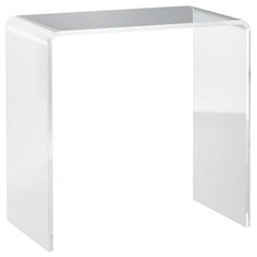 an acrylic glass table with a white background