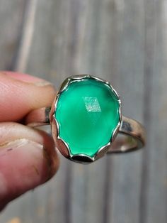 This Chrome Chalcedony Ring is a size 10, with a simple band so the stone shines! Luxury Green Chalcedony Ring, Simple Band, Chalcedony Ring, Green Chalcedony, The Stone, Size 10 Rings, Ring Size, Size 10, Band