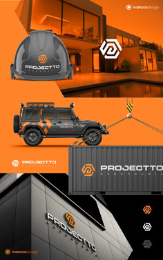 an orange and black brochure with the words projecto on it